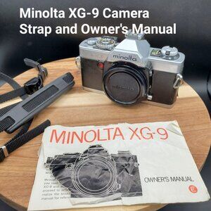 Vintage Minolta XG-9 Owner's Manual, Strap, and Camera